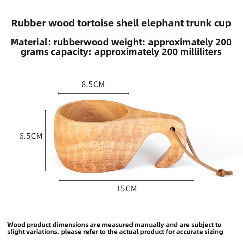 DIY Walnut Wooden Milk Cup Acacia Wood Salad Cup Solid Wood, Creative Mug with Handle Coffee Mug