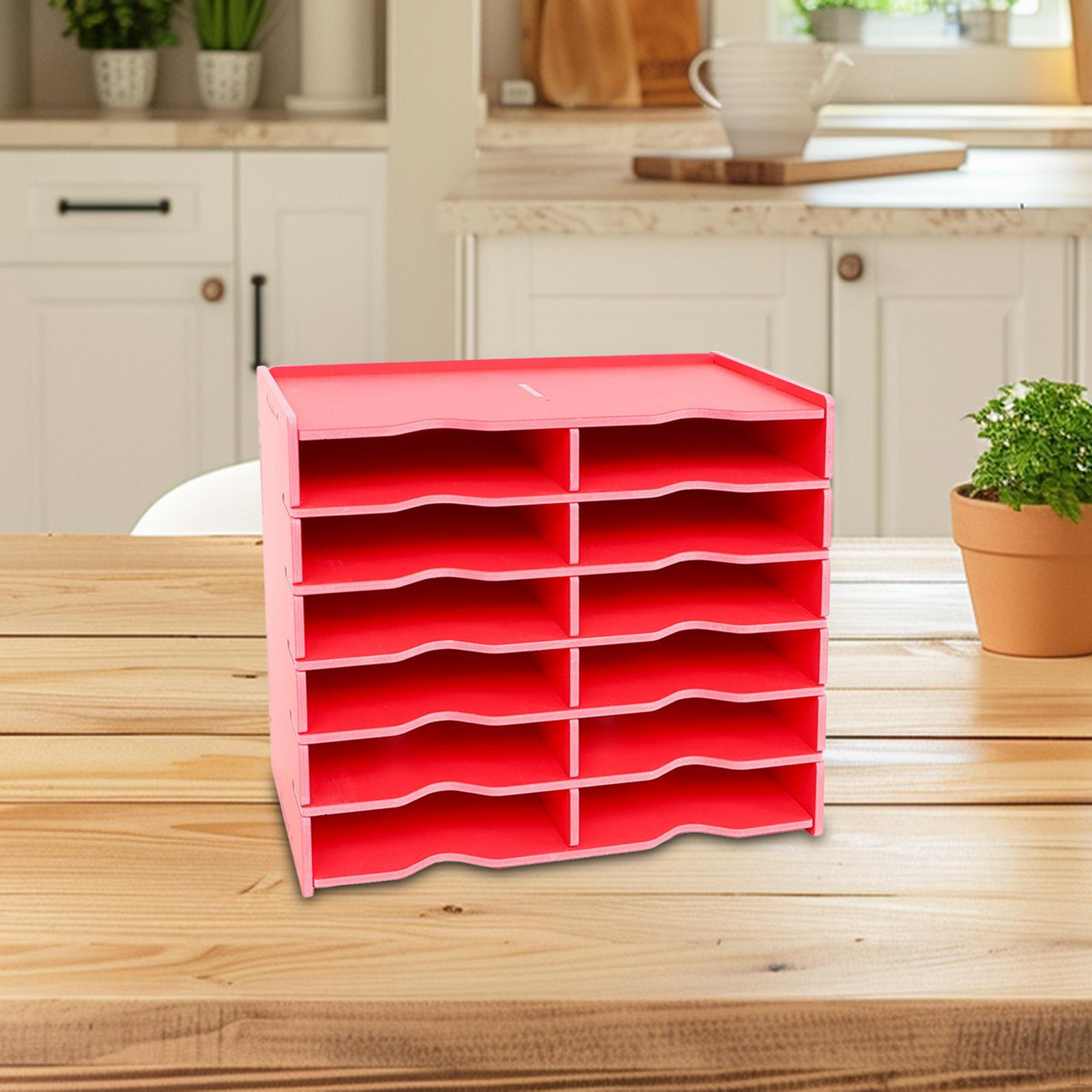 

Craft Organizer for Diamond Tools with 12 Sections Desktop Use красный