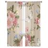 Blumenstrauß aus bunten Blumen Chiffon Transparente Vorhänge für Wohnzimmer Schlafzimmer Küchendekoration Fenster Voiles Tüllvorhang