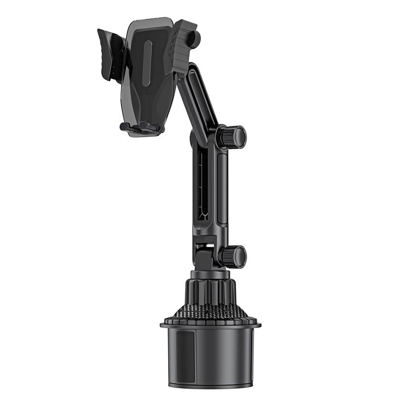 

Car Cup Holder Phone Mount with 360º Rotation Triangular Gravity Support Reserved Charging Port Enables Navigation and Charging чёрный