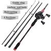 Baitcasting Fishing Rod  and Reel Combos 4 Sections Outdoor Sports Fishing Set Freshwater Fishing