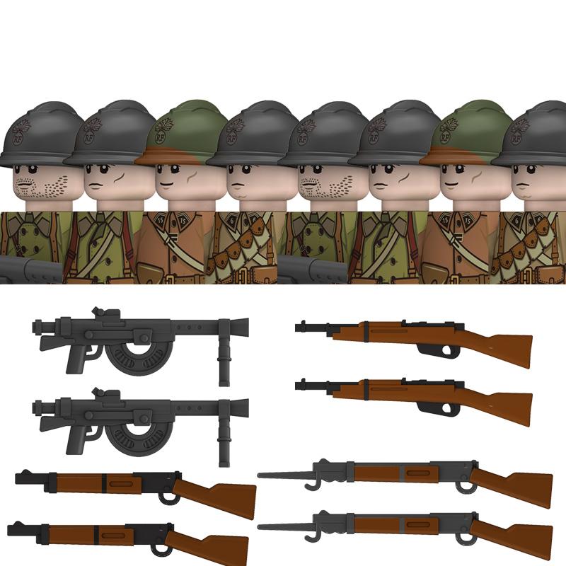 Ungiftige Militär-Zweiter Weltkrieg Deutsche Marine Panzer Truppen Bausteine USA 101. Großbritannien Sowjetunion Soldaten Infanterie Waffen Steine Spielzeug Kinder