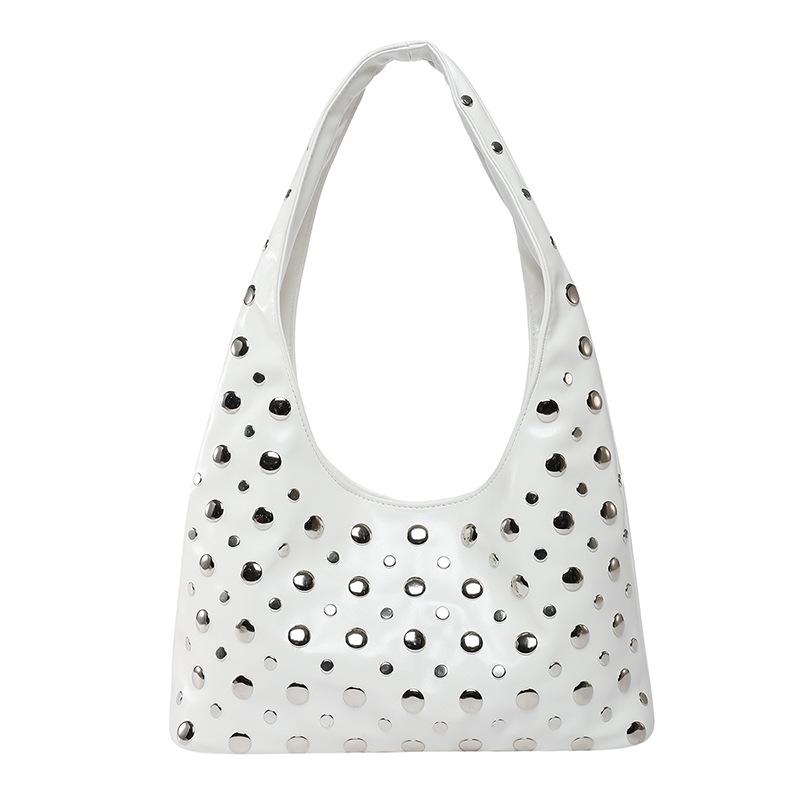 2025 Gothic Rivet Women's Cross-Body Commuter Bag - Large Capacity Bucket Style