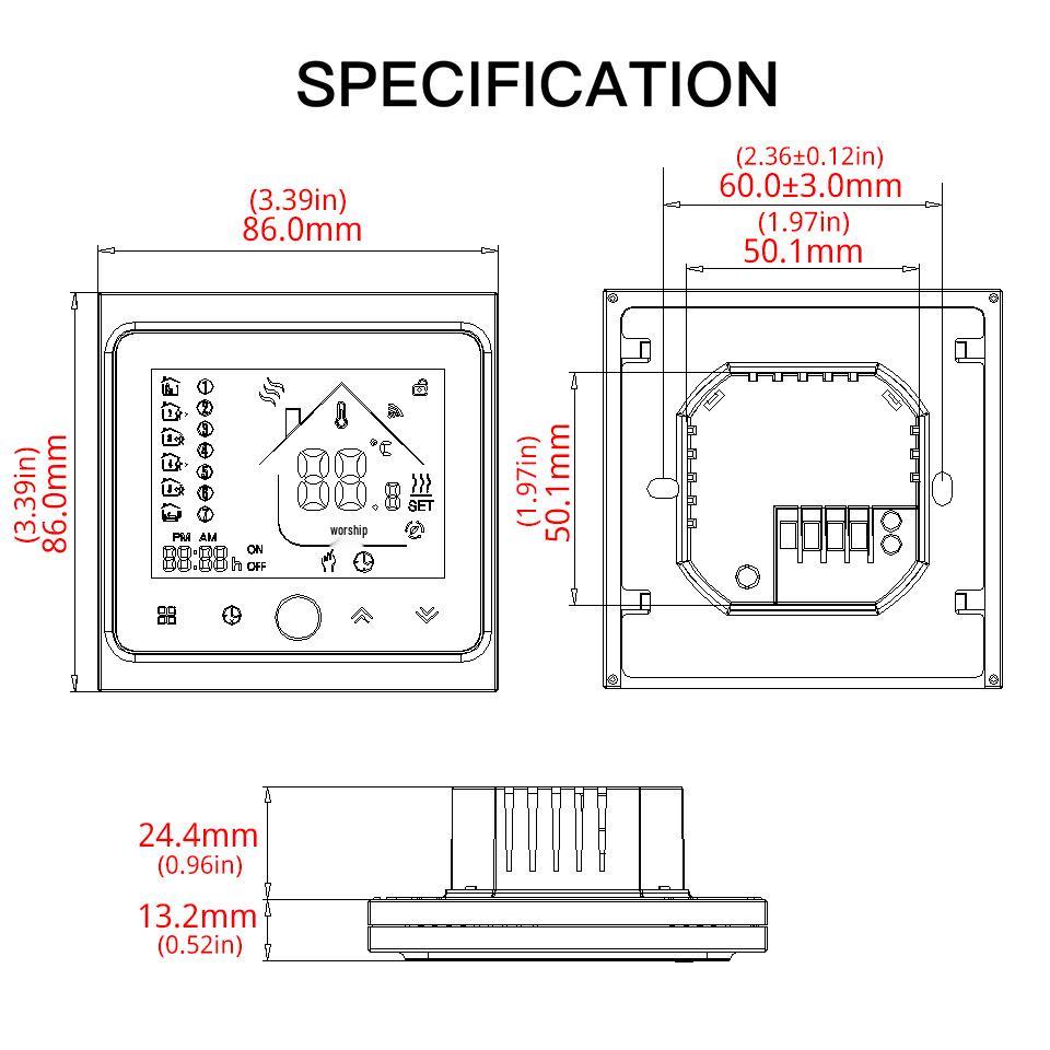 Zigbee/WiFi Tuya Smart Floor Heating Thermostat - Voice/App Control Timer Switch