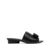 Ferragamo Double Bow Mule Sandals Black