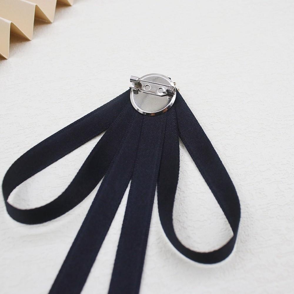 Rhinestone JK Bow Tie Imitation Pearl Cravat Elegant Ribbon Brooches  Student