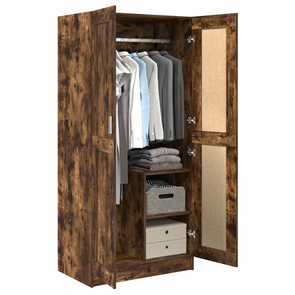 Wardrobe Smoked Oak 82.5 x 51.5 x 180 cm Engineered Wood