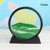 Moving Sand Art Picture Round Glass 3D Natural Landscape Flowing Sand Frame Hourglasses Decor For Home