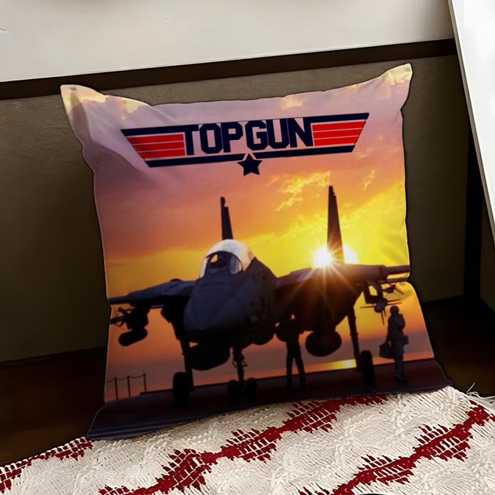 Classic Film TTop GunS Cushion Cover Reversible Soft Durable Pillow Cover Home Car MultiScene Use for Daily Comfort