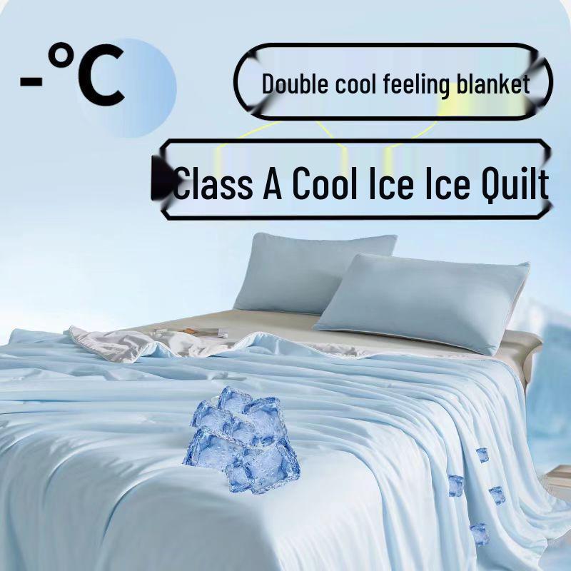 Nylon Cooling Silk Summer Quilt - Ice Cream Black Tech, Machine Washable for Air Conditioning and Dorms
