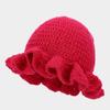 Handmade Crochet Ruffled Wool Hat Fashion Colorful Hat Men's and Women's Ruffle Edge Hat