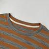 European Women's Oversized Gray-Orange Striped Long-Sleeve T-Shirt, Autumn 2025 Collection – Soft, Comfortable, and Versatile.