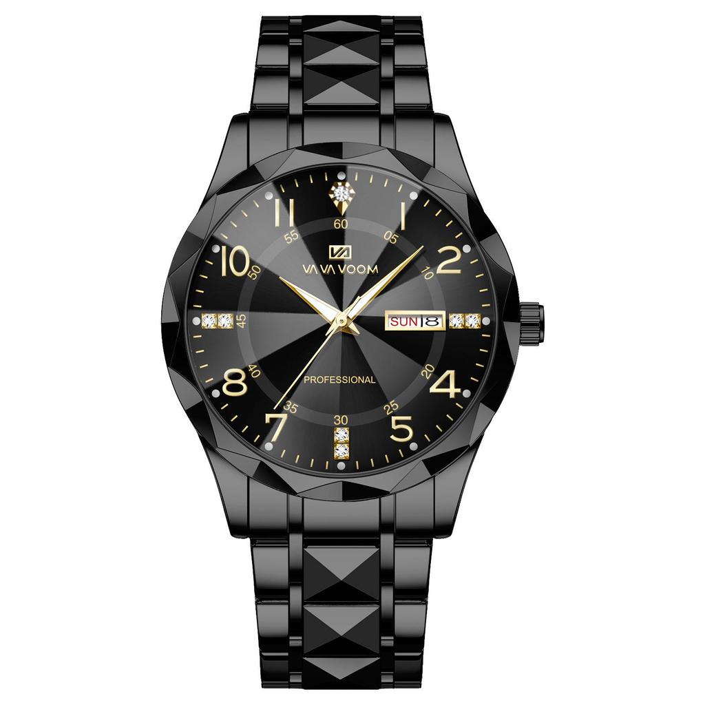 Wow Order Change Logo Men's Diamond-Cut Design Wristwatch