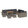 Garden Sofa Set with Cushions 18 Pcs Grey Poly Rattan