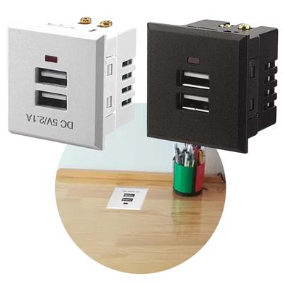 5V 2.1A Double USB Power Socket Embedded Double USB Desktop Receptacle Charging Power Panel Module Outlet Replacement
