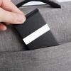 Slim Metal Pocket Business Card Holder Case with Magnetic Shut PU Leather Card Wallet ID Organizer for Men Women