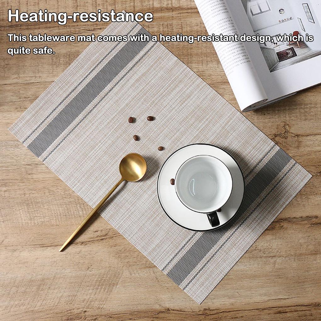 PVC Table Mat Dining Pad Place Mats Coaster Non-slippery Anti-Skid Washable Rectangle Multipurpose Bowl Cushion