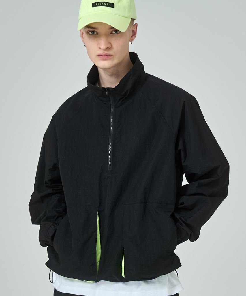 Gostreet 3D Pocket High-Neck Anorak Black
