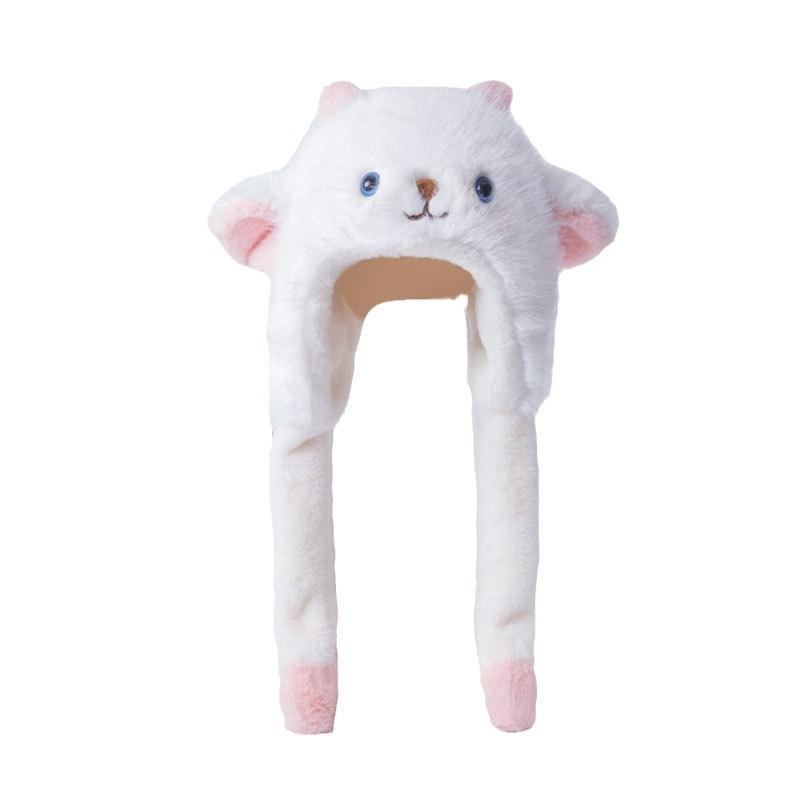 Cute Pink and Tender Lamb Plush Hat for Women, Piled and Thickened In Winter To Keep Warm and Cold, Ear Protection and Small Face