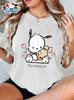 Genuine Sanrio Authorized Women's Elegant Short-sleeves Are Suitable for Daily and Holiday Wear In Spring, Summer and Autumn.