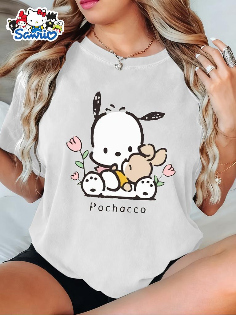 Genuine Sanrio Authorized Women's Elegant Short-sleeves Are Suitable for Daily and Holiday Wear In Spring, Summer and Autumn.