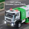 1:50 Scale Vacuum Sweeper Cleaning Truck Toys Cars Models Alloy Diecast with Light Music Engineering Vehicle for Kids Day Gifts