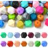 DanLingJewelry 50Pcs 17mm Hexagon Silicone Beads Bulk Colorful Rubber Large Polygonal Silicone Loose Beads for Keychain Lanyards Jewerlry Making