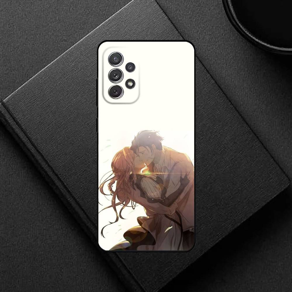 Anime V-Violet evergarden Phone Case For Samsung S25,S24,S21,S22,S23,S30,Ultra,S20,Plus,Soft Silicone Black Cover