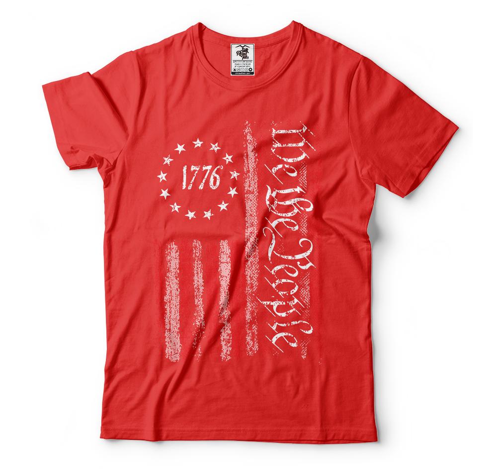 Patriotic T Shirtswe the People Flag Shirt Vintage USA Flag 1776 US Flag Tees