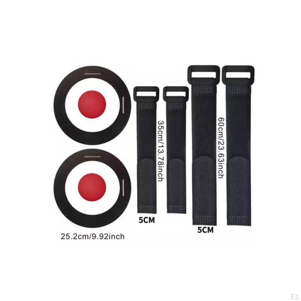 Football Striking Target CircleandCenter Training with Straps 25.2 Cm Diameter Black