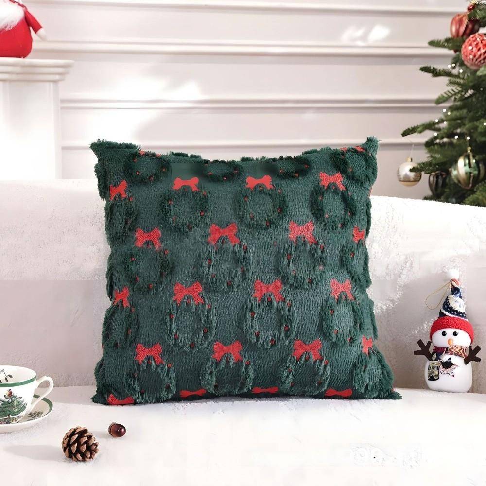 

New Christmas Tree Cushion Cover Decorative Soft Throw Pillow Cover Square Xmas Pillowcase Festive Atmosphere