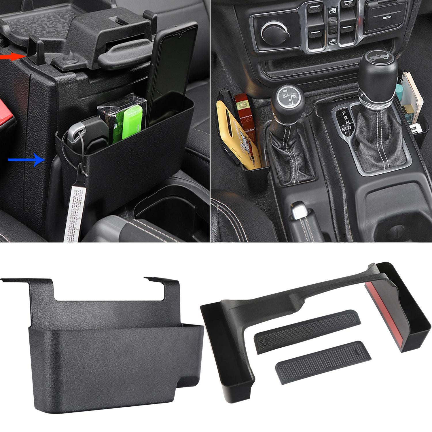 

Ящик для хранения переключения передач для Jeep Wrangler JL Rubicon Sport Sahara Gladiator JT 2018-2022, салон автомобиля Storage Box 2PCS