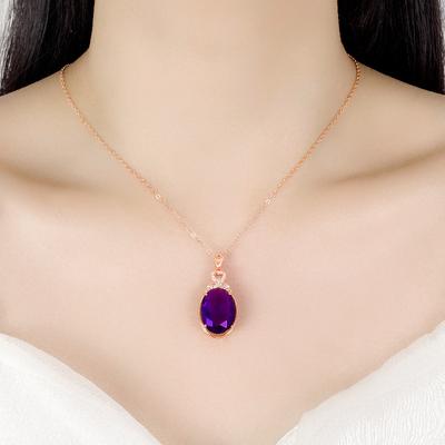 Luxury Crystal Egg Heart Pendant Women Jewelry Necklace Rose Gold Fashion Lady 925 Silver Chain Clavicle Necklaces Female Gift