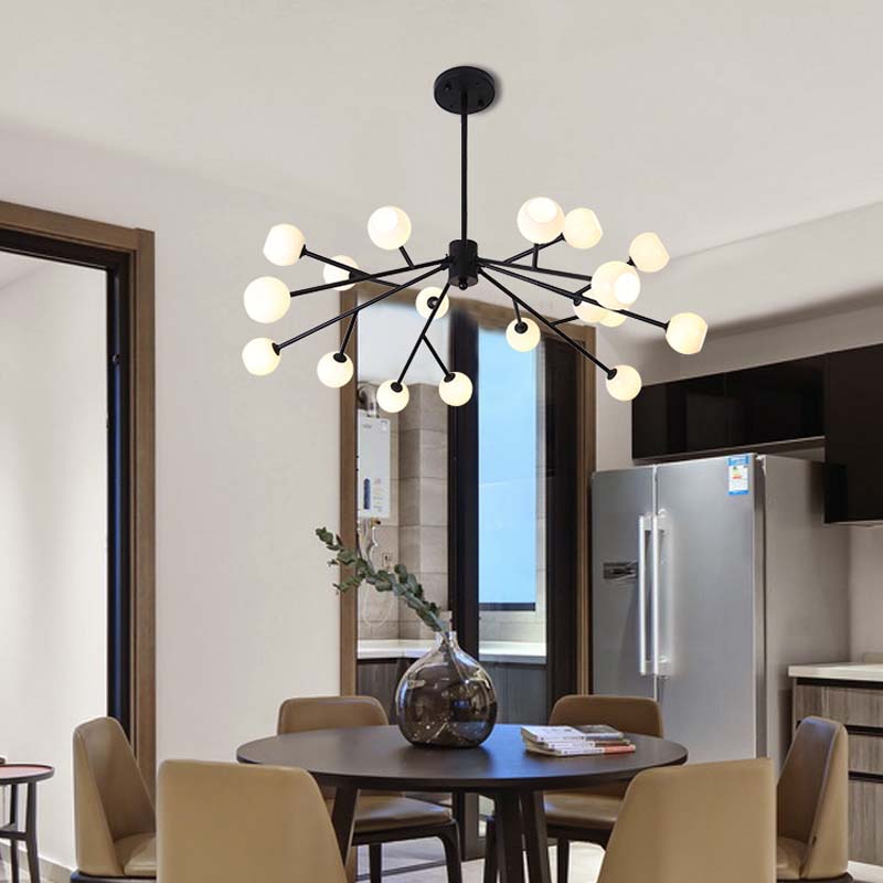 Post Modern LED Chandelier Lights G4 Bulb Tree Branch Hanging Lamp Living Dining Room Glass Ball Chandeliers Lighting Fixtures