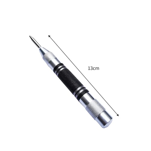 CHENSS Automatic Center Punch, High-Speed ??Steel, No Hammer Required, for Use with Electric Drills, for Drilling Pilot Holes In Metal, Wood, and Plas