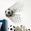 Realistischer Fußball im Netz Wandaufkleber für Schlafsaal Spielzimmer Heimdekoration Abnehmbarer Vinyl-Aufkleber für Wände und Oberflächen