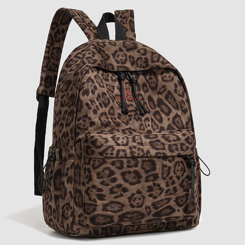 Leopard Print Backpack Travel Backpack Women's Schoolbag
