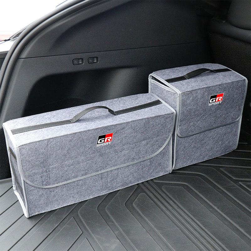 Auto Weiche Filz Aufbewahrungstasche Organizer Autos Faltbare Kofferraumtasche für Toyota Trd GR C-hr Prado Rav4 Yaris Hilux Prius Avensis Corolla Camry