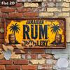 D-Moll pc Vintage Aluminium Schild Rum Destillerie Wandkunst mit Palmen Fass Design xcm Industriell Retro Metall