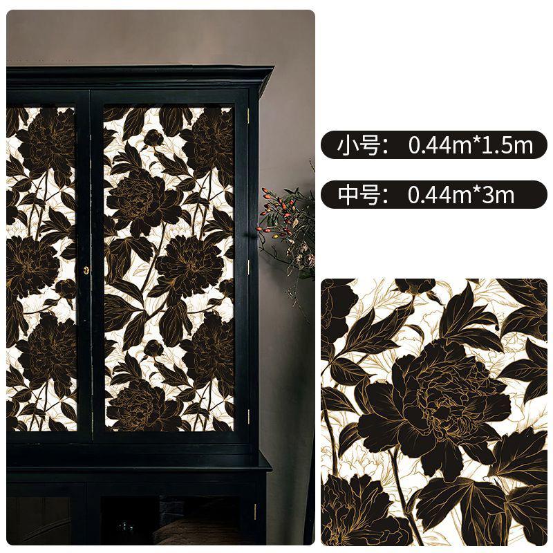 French Retro Floral Wall Stickers Self-adhesive Wallpaper Furniture Renovation Room Bedroom Wallpaper Waterproof Contact Paper