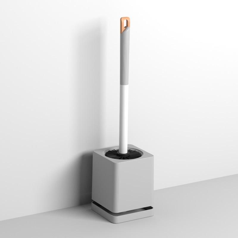 Long-Handled Wall-Mounted Toilet Brush with Draining Base