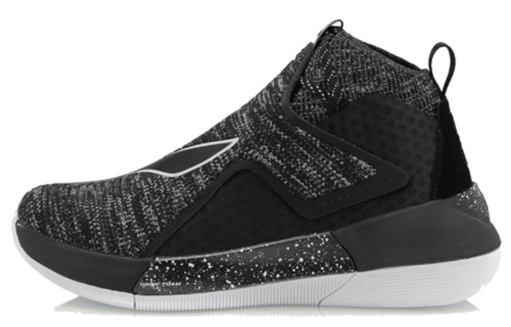 Li Ning YuShuai 12 Non slip Lightweight High top Basketball Shoes Men s Black White ABAN025-3 39.5