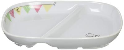 Tableware East Divided Lunch Plate 22cm Smile Garland E-Kids