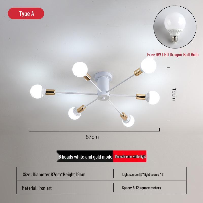 Nordic LED Ceiling Light: Modern Minimalist Design for Bedrooms & Living Rooms