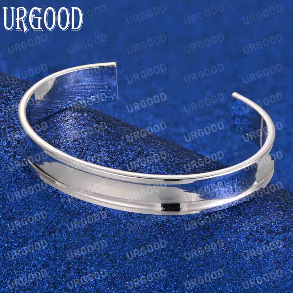 925 Sterlingsilber Rund Glatt 12mm Verstellbares Armband Mode Hochzeitsschmuck