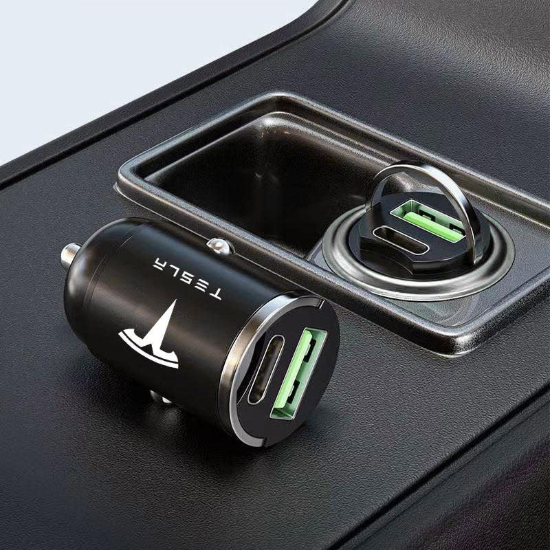 Micro Car Quick Charger Vehicle Cigarette Lighter Convert Plug Car Accessories For Tesla Model 3 Model X S 2016-2020 Decals TM3 TMX TMS Decal