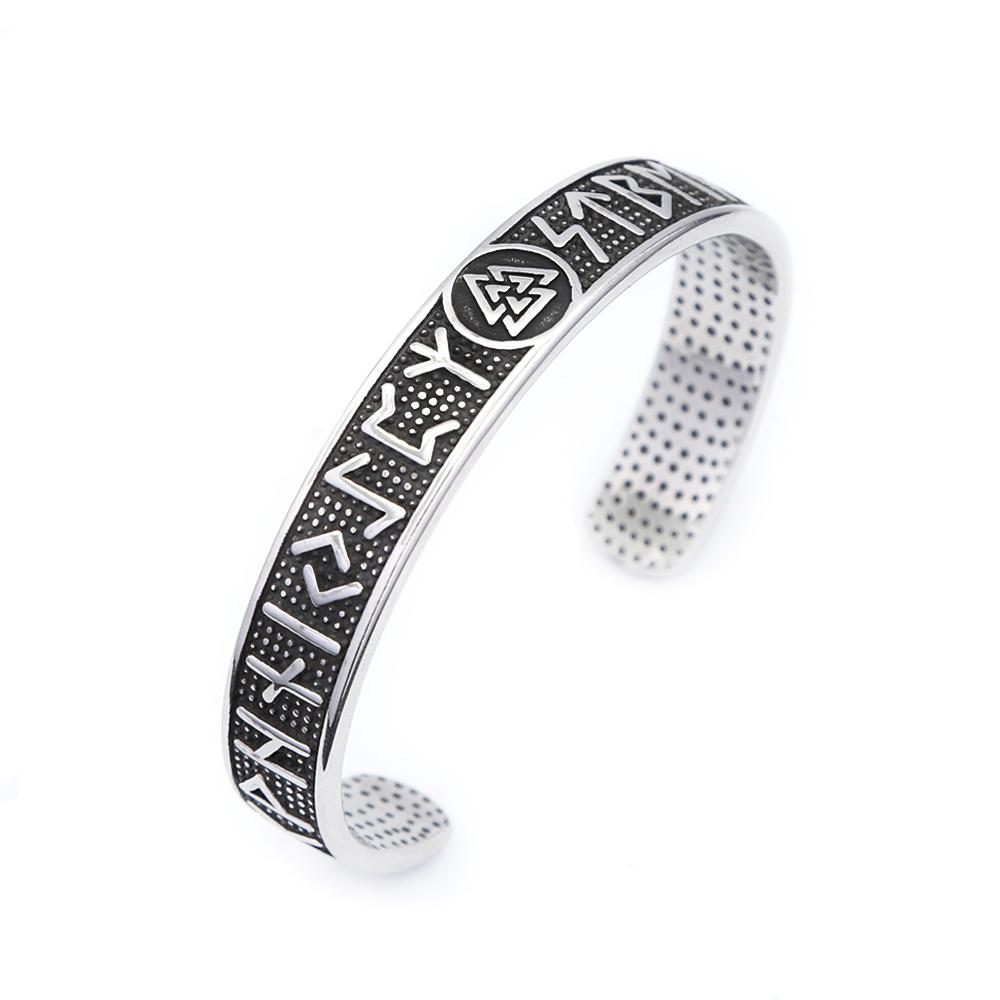 Vintage Nordisches Wikinger Kompass Armband Punk 316L Edelstahl Wikinger Runen Herren Armbänder Biker Amulett Schmuck Geschenk