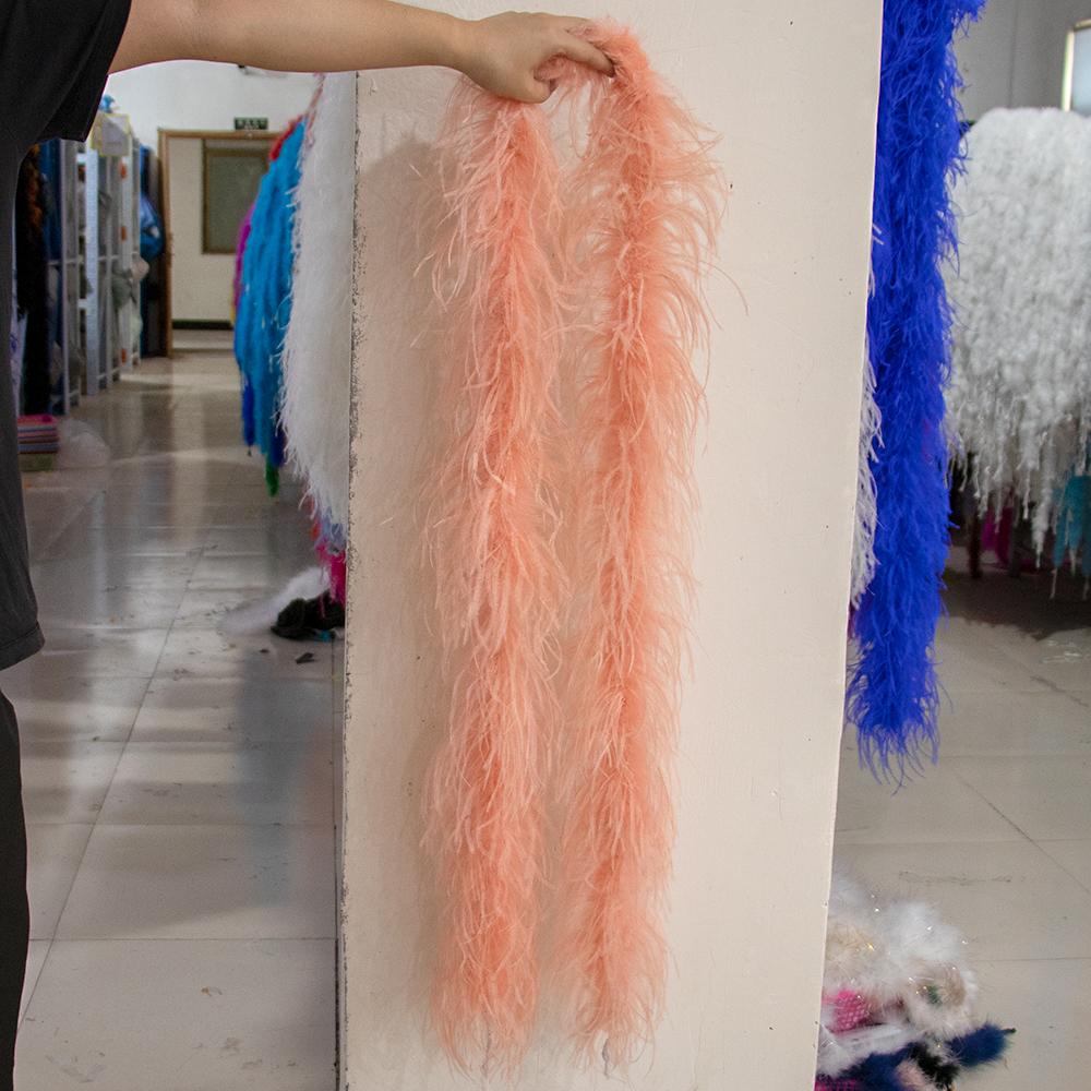 DIY 2M Blue Feathers Boa Ostrich Plumes Shawl 1/2/3/4/6Ply Wedding Drees Decoration Accessory Soft Fluffy Plume For Crafts White Boa