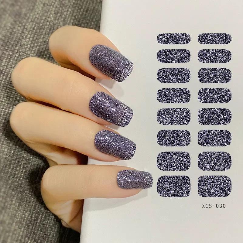 53 Colors Nail Polish Stickers Pure Strips Waterproof Adhesive Nail Full Sticker Environmental Protection DIY Nai Stickers