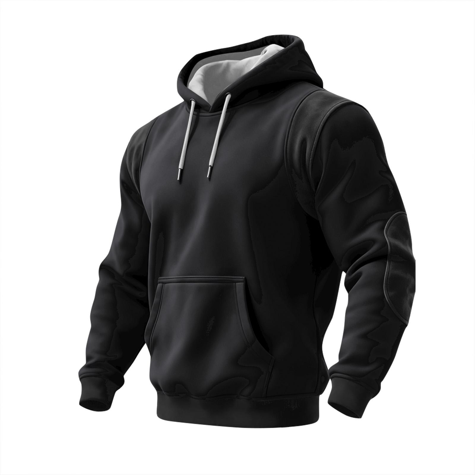 Winnerer Uranus Heren Colorblock Sweatshirt Hoodie Heren Sport Grote Maat Casual Sweatshirt XXL zwart